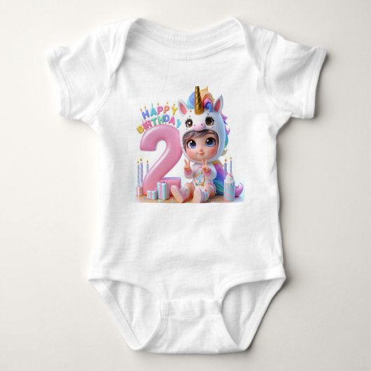 Happy Birthday Unicorn Romper (Voorkant)