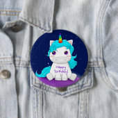 Happy Birthday Unicorn Ronde Button 4,0 Cm (In situ)