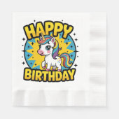 Happy Birthday Unicorn Servet (Voorkant)