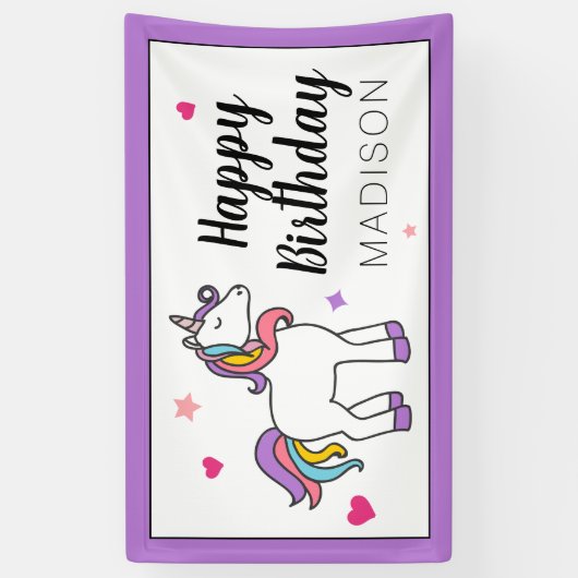 Happy Birthday | Unicorn Spandoek (Verticaal)