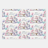 Happy Birthday Unicorn Themed Inpakpapier Vel (Voorkant)