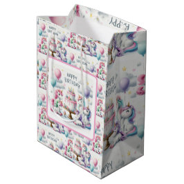 Happy Birthday Unicorn Themed Medium Cadeauzakje