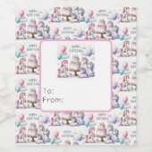 Happy Birthday Unicorn Themed Wijn Etiket (Enkel label)