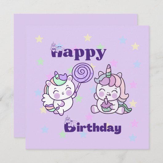 Happy Birthday Unicorns (Voorkant / Achterkant)