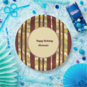 Happy Birthday Urban Camouflage Stripe Pattern Papieren Bordje (Feest)