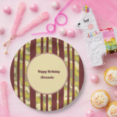 Happy Birthday Urban Camouflage Stripe Pattern Papieren Bordje (Feest)