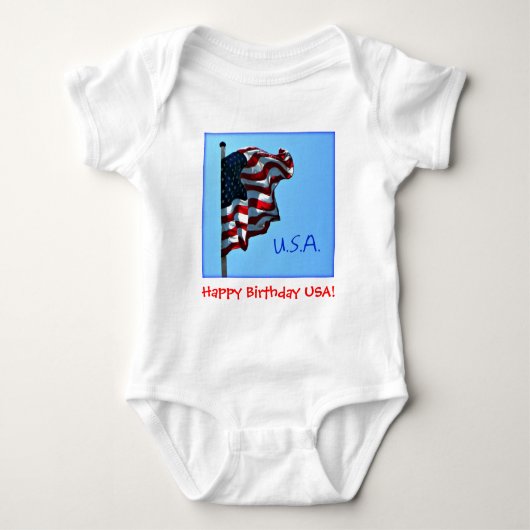 Happy Birthday USA - Baby T-Shirt (Voorkant)