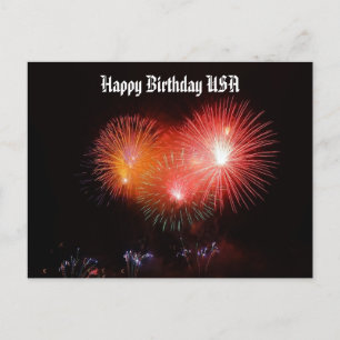 Happy Birthday USA Fireworks Holiday Briefkaart