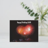 Happy Birthday USA Fireworks Holiday Briefkaart (Staand voorkant)