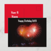 Happy Birthday USA Fireworks Holiday Briefkaart (Voorkant / Achterkant)