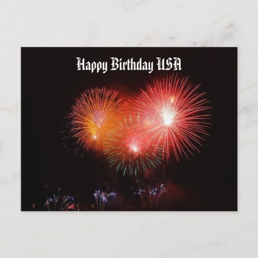 Happy Birthday USA Fireworks Holiday Briefkaart (Voorkant)