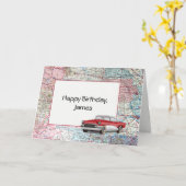 Happy Birthday USA Road Map Kaart (Gele Bloem)