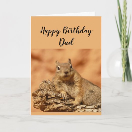 Happy Birthday Vader Funny Squirrel Relax Kaart (Voorkant)