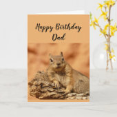 Happy Birthday Vader Funny Squirrel Relax Kaart (Gele Bloem)