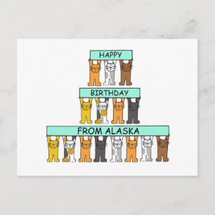 Happy Birthday van Alaska Cartoon Cats Briefkaart