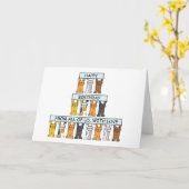 Happy Birthday van de Cartoon van de Groep Katten Kaart (Gele Bloem)