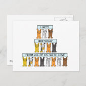 Happy Birthday van de groep Cartoon Cats Briefkaart (Voorkant / Achterkant)