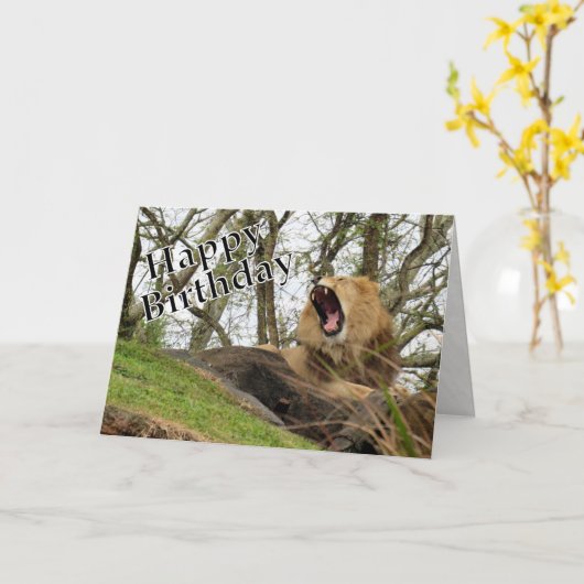 Happy Birthday - Van de koning (van het Oerwoud) Kaart (Gele Bloem)