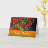 Happy Birthday, Van Gogh, Red Poppies Kaart (Gele Bloem)