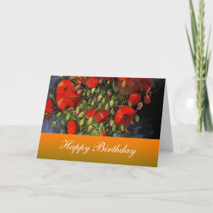 Happy Birthday, Van Gogh, Red Poppies Kaart