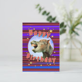 Happy Birthday van het lachende paard Briefkaart (Staand voorkant)