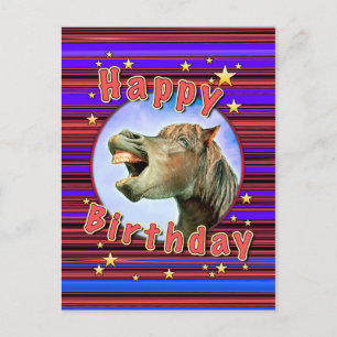 Happy Birthday van het lachende paard Briefkaart