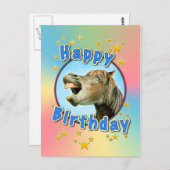 Happy Birthday van het lachende paard Briefkaart (Voorkant / Achterkant)