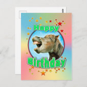Happy Birthday van het lachende paard Briefkaart (Voorkant / Achterkant)