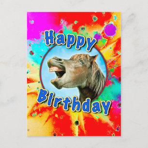 Happy Birthday van het lachende paard Briefkaart