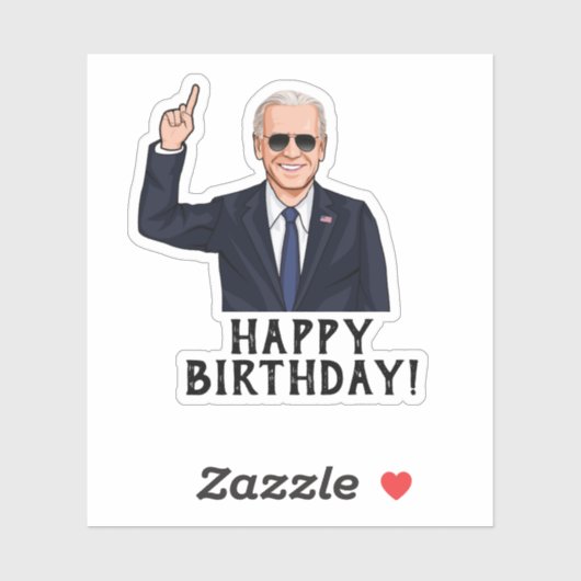 HAPPY BIRTHDAY VAN JOE BIDEN STICKER (Vel)