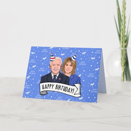 Happy Birthday van Joe en Jill Biden Bedankkaart (Voorkant)