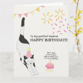 Happy Birthday van kat naar Purfect Hooman Kaart (Gele Bloem)