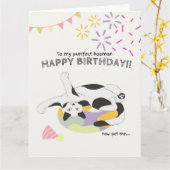Happy Birthday van kat naar Purfect Hooman Kaart (Gele Bloem)
