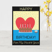 Happy Birthday, van mijn hart naar het jouwe: Blan Kaart (Gele Bloem)