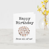 Happy Birthday, van ons allemaal, downloadbare Kaa Kaart (Gele Bloem)