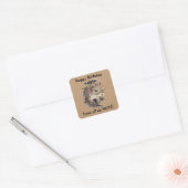 Happy Birthday van ons allemaal NUTS Schattige Eek Vierkante Sticker (Envelop)