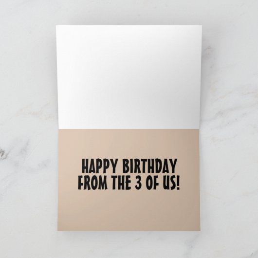 HAPPY BIRTHDAY VANAF DE DRIE 3 VAN DE US MONKEY KA KAART (Binnen)