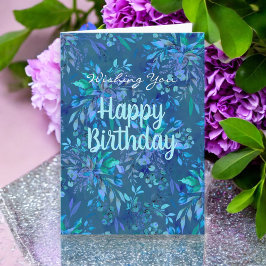 Happy Birthday Vandaag en Altijd Blauw Blauwgroen Kaart