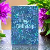 Happy Birthday Vandaag en Altijd Blauw Blauwgroen  Kaart