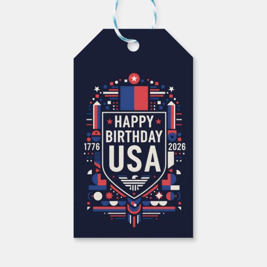 Happy Birthday Verenigde Staten 250 Cadeaulabel (Achterkant)