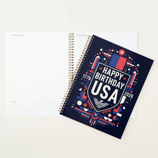 Happy Birthday Verenigde Staten 250 Planner (Display)