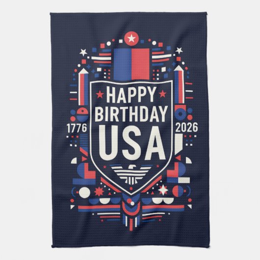 Happy Birthday Verenigde Staten 250 Theedoek (Verticaal)