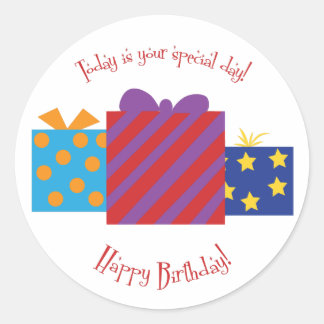 "Happy Birthday" Verjaardagsronde sticker