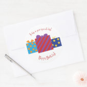 "Happy Birthday" Verjaardagsronde sticker (Envelop)