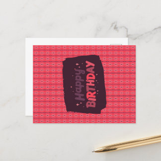 Happy Birthday Vertical Stringeing Ornamenten Roze Briefkaart