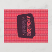 Happy Birthday Vertical Stringeing Ornamenten Roze Briefkaart (Voorkant)