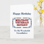 Happy Birthday Veteran Grandfather Kaart<br><div class="desc">Christelijke Birthday Kaart voor Veteran Grandfather! Omvat het Zemende Manuscript en de wensen van de Dagen binnen.</div>