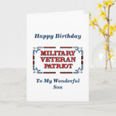 Happy Birthday Veteran Son Kaart (Gele Bloem)