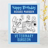 Happy Birthday Veterinary Surgeon Kaart (Gele Bloem)