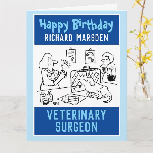Happy Birthday Veterinary Surgeon Kaart (Gele Bloem)